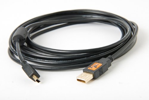 Tether Tools TetherPro USB 2.0 to Mini-B 5-Pin Cable | for Fast Transfer and Connection Between Camera and Computer | Non-Reflective Black | 15 Feet (4.6 m) - color: Black