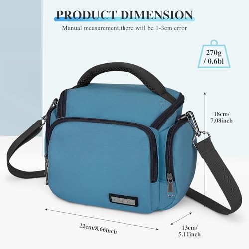 G-raphy Camera Bag Case Compact Lightweight Shoulder Crossbody Sling Photography Bags for Nikon Canon Sony DSLR SLR Mirrorless with Removal Straps(Teal) - color: Teal