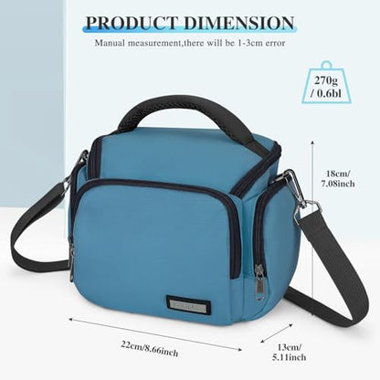 G-raphy Camera Bag Case Compact Lightweight Shoulder Crossbody Sling Photography Bags for Nikon Canon Sony DSLR SLR Mirrorless with Removal Straps(Teal) - color: Teal