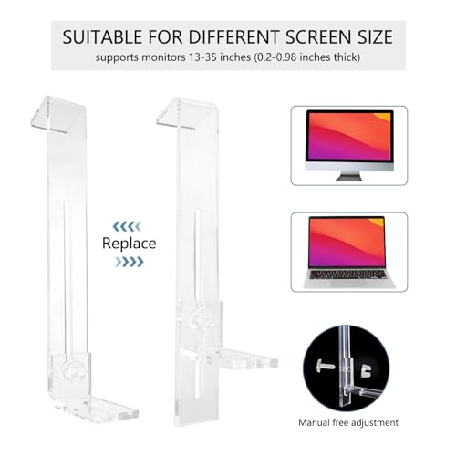 Webcam Mount for Monitor, 1/4" Screw - Universal Clip-On Holder for Logitech Brio, OBSBOT, Nexigo Webcams，Microsoft, New upgrade, width 3CM ，supports monitors 13-35 inches (0.2-0.98 inches thick)