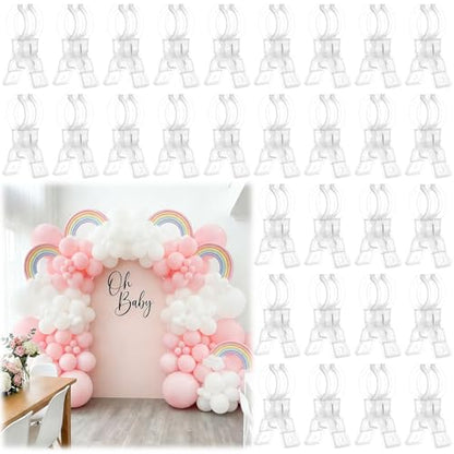 30 Pack Balloon Arch Clips, Plastic Transparent Spring Clamps 3.5 Inch Heavy Duty Clip for Backdrop Stand, Balloon Arch Kit Birthday Decoration Crafts Woodworking Photography Studios