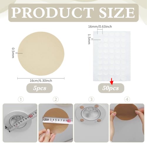 PH PandaHall 5pcs Lamp Shade Diffuser Fabric Lamp Shade Replacement with 50pcs Plastic Stickers Dazzling Proof Lampshades Spotlight Lamps Covers for Pendants Photography Light Downlight 6.3 Inch - color: Burly Wood