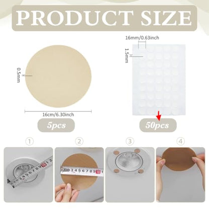 PH PandaHall 5pcs Lamp Shade Diffuser Fabric Lamp Shade Replacement with 50pcs Plastic Stickers Dazzling Proof Lampshades Spotlight Lamps Covers for Pendants Photography Light Downlight 6.3 Inch - color: Burly Wood