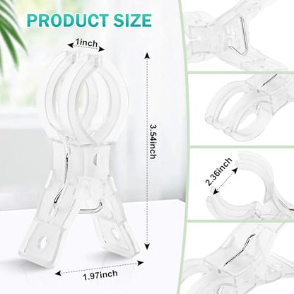 20 Pack 3.5" Spring Clamps, Clear Balloon Arch Clips, Backdrop Clips Clamps, Heavy Duty Balloon Arch Clamping Clips for Party, Birthday, Wedding Decor & Photography Studio, Outdoor & Indoor Use