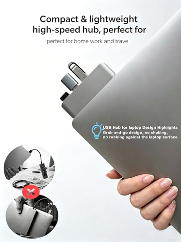 USB 3.0 Hub, Cable-Free USB Splitter Portable USB Hub for Laptop, Plug and Play Integrated Design Compatible with Laptop Desktop All USB Devices - style: Right USB 3.0 Hub