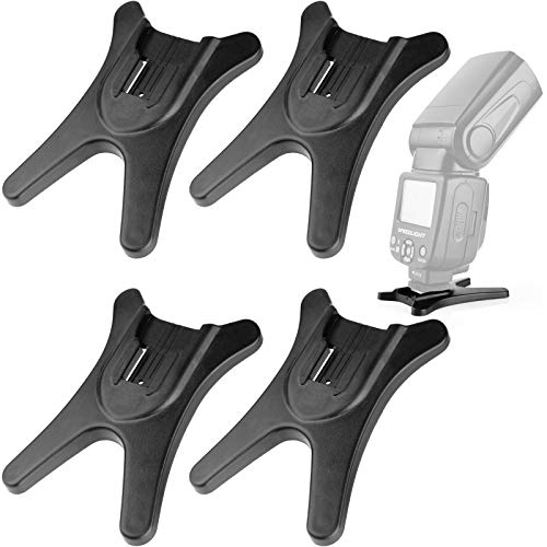 Anwenk Camera Flash Stand Flash Speedlight Hot Shoe Mount Stand with 1/4" Metal Tripod Thread for Flash Speedlight Speedlite, Compatible with Canon Nikon Sigma Olympus Panasonic Pentax 4 Pack - color: Flash Hot Shoe Stand Mount