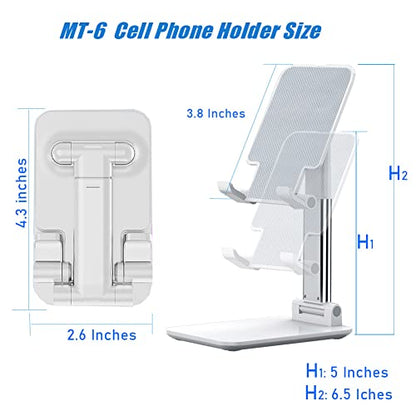 Phone Stand for Desk, Cell Phone Holder Cute Smart Cellphone Stand Foldable Stands Compatible with Under 8" Devices, Office Accessories, Sakura Pink - color: D-Pink