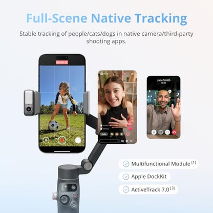 DJI Osmo Mobile 8 Advanced Tracking Combo Gimbal Stabilizer for Phone, AI Native Tracking with Audio & Lighting, 360° Pan Rotation, Built-in Extension Rod & Tripod, 10h Battery, Extension Rod