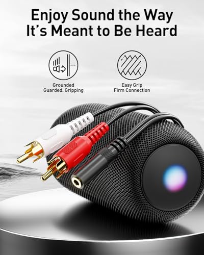 VCE 3.5mm Female to 2 RCA Splitter Male Stereo Audio Y Cable 2-Pack, Gold Plated Adapter Compatible for TV,Smartphones, MP3, Tablets, Speakers,Home Theater (39 inch) - size: ['39 inches']