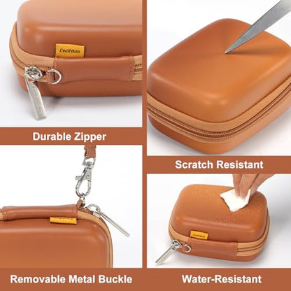 Cwatcun Carrying & Protective Case for Digital Camera, Small Camera Pouch for AbergBest 2.7" LCD Kodak Pixpro/Canon PowerShot ELPH 180/190 / DSCW830 Travel Cameras, Water-resistant Case -BROWN - color: Brown