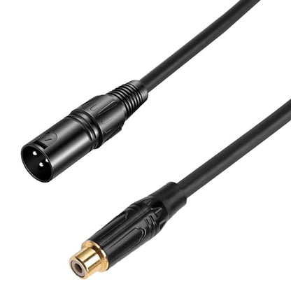 XLR Male to RCA Female Adapter Cable, 3 Pin XLR Male to RCA Female Audio Cable Connector (3FT) - color: XLR Male to RCA Female Cable
