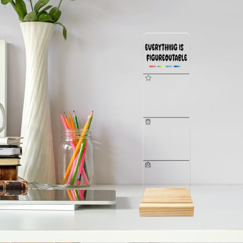 Monitor Memo Board Computer Monitor Memo Board Everything Is Figureoutable Sign Acrylic for Computer Monitors No Screen Damage With Removable Design 12.6x 3.15 x 0.2 inches - style: Figureoutable