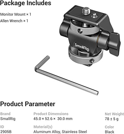 SmallRig Field Monitor Mount Holder Swivel and Tilt Adjustable with Cold Shoe Mount for 5" and 7" Monitor - style: Cold Shoe