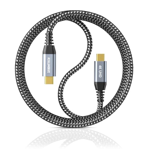 ZeroneTeck USB C Cable 3.3FT, USB C 3.2 Gen 2X2 Cable, 4K Monitor Video Output, 20Gbps High Speed Data Transfer, 100W Fast Charging, for iPhone 17, MacBook, Dell, LG, ARZOPA, KYY, for Portable Monitor - color: Black, size: 3.3FT, style: Straight
