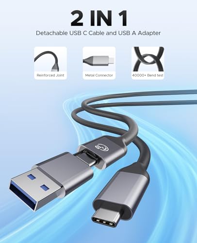 ORICO USB Hub 10Gbps with 2 USB A Ports+2 USB C Ports, USB 3.2 Gen 2 Hub with 3.28Ft USB-C-A/C Cable USB Splitter for iMac, MacBooks, Mac mini - size: 3.28Ft
