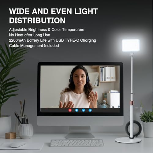 Anautin LED Desk Light With Stand, CRI97+ Selfie for Video Recording, Computer for Streaming, Gaming, Conferencing, Zoom Meeting, Tiktok, YouTube, Ring New Alternative