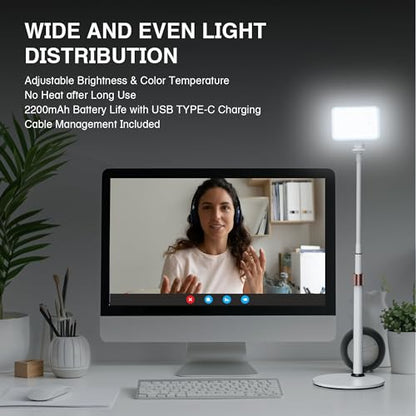 Anautin LED Desk Light With Stand, CRI97+ Selfie for Video Recording, Computer for Streaming, Gaming, Conferencing, Zoom Meeting, Tiktok, YouTube, Ring New Alternative