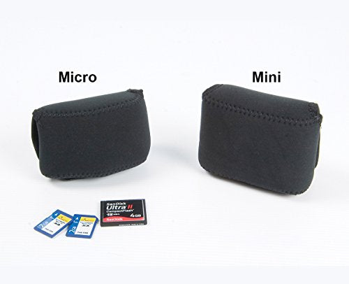 OP/TECH USA Soft Pouch – Compact digital camera case, lightweight accessories pouch, sleek neoprene sleeve for DSLR, perfect for backpacks & travel – durable protection in style D-Micro | Black - color: Black, style: D-micro