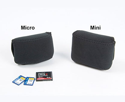 OP/TECH USA Soft Pouch – Compact digital camera case, lightweight accessories pouch, sleek neoprene sleeve for DSLR, perfect for backpacks & travel – durable protection in style D-Micro | Black - color: Black, style: D-micro