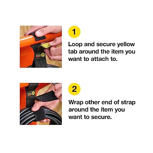 Twin-Straps by Wrap-It Storage - 16" (6-Pack) - Hook and Loop Hanging Cable Wrap for Multi-Purpose Cord and Hose Storage - size: 16" (6 Pack)