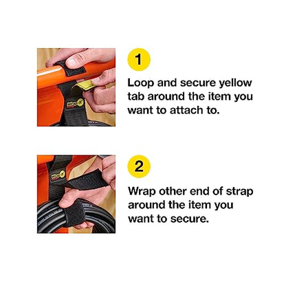 Twin-Straps by Wrap-It Storage - 16" (6-Pack) - Hook and Loop Hanging Cable Wrap for Multi-Purpose Cord and Hose Storage - size: 16" (6 Pack)