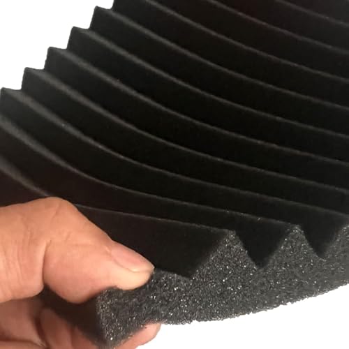 52 Pack Purple Black 1" x 12" x 12" Acoustic Wedge Studio Foam Sound Absorption Wall Panels - color: Purple/Black