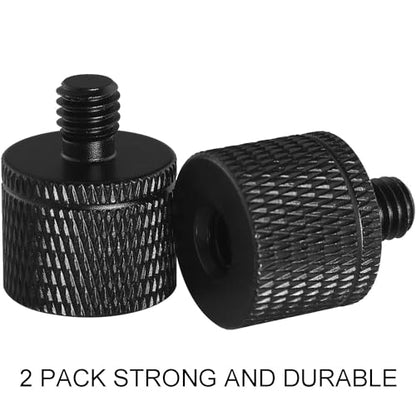 2PCS Gimbal Camera Tripod Conversion Screw 1/4 Female to M6 Male Tripod Mount Thread Adapter Used for Connecting SLR Configurations Monopods Ball Heads Black Color