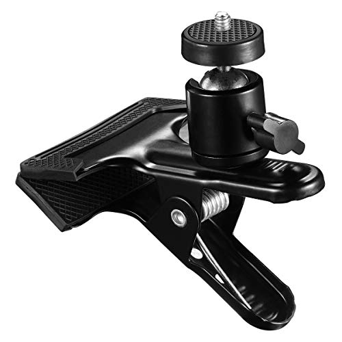 Multi-Function Tripod Clip Clamp Flash Holder Mount with 360 Swivel Photography Ball-Head for SLR, DSLR, Video Cameras, Studio Backdrop