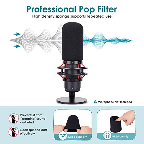 YOUSHARES Mic Cover Kit for HyperX QuadCast/QuadCast S – Foam & Furry Windscreen Set for Noise Reduction, Dust Protection, Studio & Streaming - color: Furry*1+Foam*1（compatible with HyperX QuadCast S）