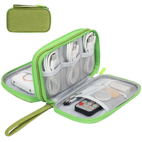 Skycase Electronic Organizer Travel Case - Waterproof Travel Cord Pouches for Organization, Cable Organizer, All-in-One Double Layers Storage Bag for Accessories, Charger, Cable, GrassGreenL - color: Green-1, size: Large