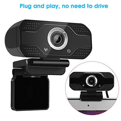 V BESTLIFE Full 1080p Webcam with Microphone for Desktop,USB Online Class Computer Camera,Plug and Play Web Cam Mount Built in Pickup