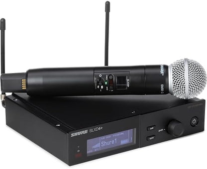 Shure SLXD24+/58 Handheld Wireless System - Includes SLXD4+ Receiver, SLXD2+ Handheld Transmitter with Beta58A Capsule, Bluetooth Monitoring, G57 Band - style: Beta 58A Capsule