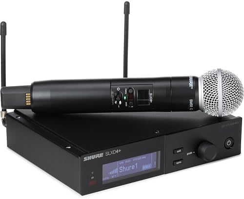 Shure SLXD24+/58 Handheld Wireless System - Includes SLXD4+ Receiver, SLXD2+ Handheld Transmitter with Beta58A Capsule, Bluetooth Monitoring, G57 Band - style: Beta 58A Capsule