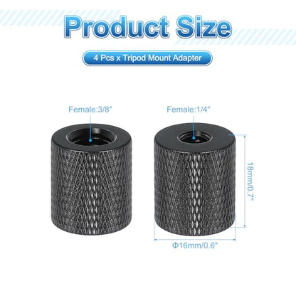 PATIKIL Tripod Screw Adapter 1/4" Female to 3/8" Female, 4 Pcs Tripod Nut Connectors Camera Mount Screw Camera Double Head Converter for Microphone Holder Magic Arms Accessories, 18 mm - size: 1/4" Female to 3/8" Female,18 mm