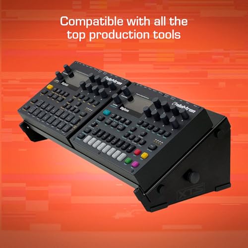 XTS Flex Stand, Desktop Stand with Tray for FX Pedals / Synths / Audio Interfaces / MIDI Controllers, Holds 2-4 Pedals or Machines, 17.7" Width, Fits Digitakt & Digitone / SP-404 MK2 / MPC One & more - size: Flex Stand