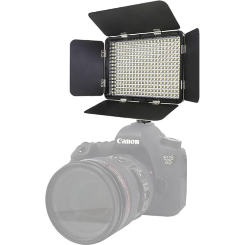 Vidpro LED-330X Photo and Video Light Kit - On Camera Panel LED Light - Adjustable and Dimmable 3200K-5600K Variable Color Light Fits Cameras w/Hot Shoe Includes Rechargeable Battery Diffuser - size: LED-330X