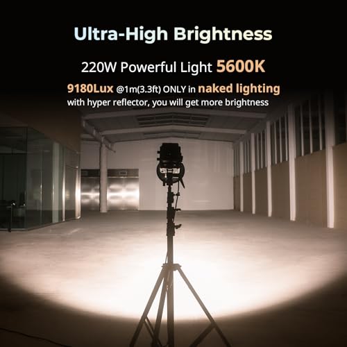 SMALLRIG RC 220B Pro 220W COB Video Light, Bi-Colour Video Light 2700K-6500K, CRI 95+ Bowens Mount Light, Support 3 Power Supply Methods, App Control for Photography and Photo Studio - color: Bi-Color