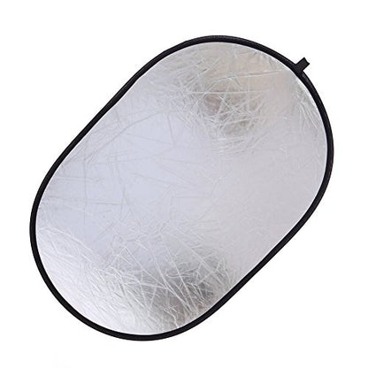 Collapsible 5-in-1 Oval Reflector Diffusers for Photography 23"x35"/60x90cm Multi-Disc Reflectors with Carrying Case for Photo Studio Shooting- Translucent, Gold, Silver, Black and White - size: 23x35inch 5in1