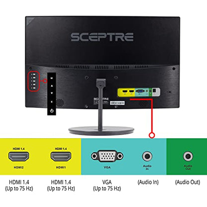 Sceptre Curved 24-inch Gaming Monitor 1080p R1500 98% sRGB HDMI x2 VGA Build-in Speakers, VESA Wall Mount Machine Black (C248W-1920RN Series) - style: 24" Curved Gaming