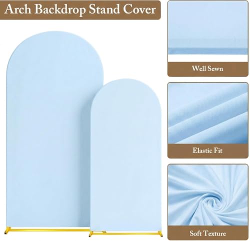 Toolterritary Metal Arch Backdrop Stand and Cover Set, 7.2FT, 6FT | Party Backdrop, Easy to Assemble, For Parties, Birthday, Baby Shower - color: Blue, size: 7.2ft, 6ft