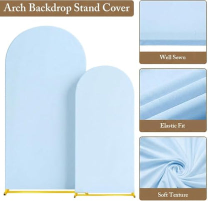 Toolterritary Metal Arch Backdrop Stand and Cover Set, 7.2FT, 6FT | Party Backdrop, Easy to Assemble, For Parties, Birthday, Baby Shower - color: Blue, size: 7.2ft, 6ft