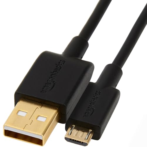 Amazon Basics USB-A to Micro USB Charging Cable, 480Mbps Data Transfer, Gold-Plated Plugs, Compatible with Android Phones and Tablets, 10 Foot, Black - size: 10 Feet, style: 1 Pack
