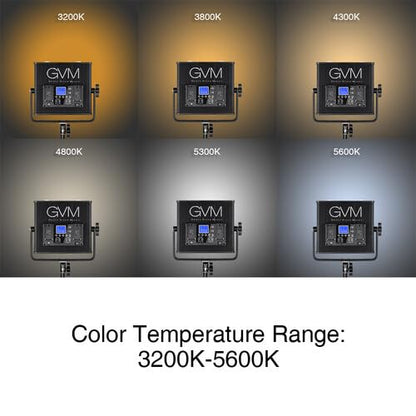 GVM LED Video Light Panel, 40W Bi-Color Photography Lighting with 22000 Lux/0.5m, CRI 97+, 3200K-5600K 672 LED Beads, Continuous Lighting for YouTube TikTok Streaming Portrait Studio Filming