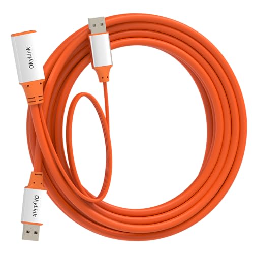 OkyLink Active USB 3.2 Gen 2 Extension Cable 10Gbps 10Gbps, 15ft | 5m, Male to Female, Powered Active Signal Amplifier, for Industrial Camera, Machine Vision & 10Gbps Data Transmission - color: USB3.2(10Gbps), size: 15ft (5m)