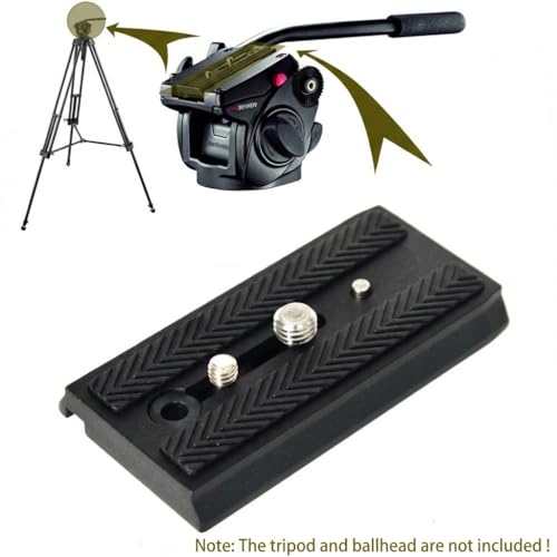501PL Sliding Dovetail Quick Release Plate - Compatible with Manfrotto 501HDV, 503HDV, 701HDV, MVH400AH, 577/501/503/701 NG Camera Tripod Heads - Includes 1/4"-20 & 3/8"-16 D-Ring Screw - color: Standard Version (90mm)