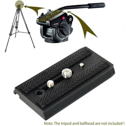 501PL Sliding Dovetail Quick Release Plate - Compatible with Manfrotto 501HDV, 503HDV, 701HDV, MVH400AH, 577/501/503/701 NG Camera Tripod Heads - Includes 1/4"-20 & 3/8"-16 D-Ring Screw - color: Standard Version (90mm)