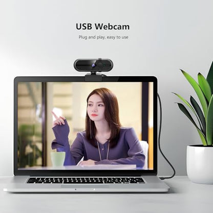 1080P Webcam for PC, Webcam with Mic, Auto Light Correction, 90° Wide Angle, Built-in Privacy Cover, Supports YouTube, Zoom, Teams, Meet, Skype, Perfect for Solo Meeting, Live Streaming - style: 1080P Webcam with Noise-reducing Mic