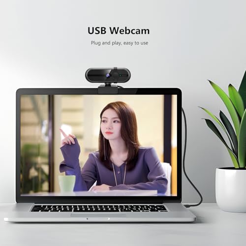 1080P Webcam for PC, Webcam with Mic, Auto Light Correction, 90° Wide Angle, Built-in Privacy Cover, Supports YouTube, Zoom, Teams, Meet, Skype, Perfect for Solo Meeting, Live Streaming - style: 1080P Webcam with Noise-reducing Mic