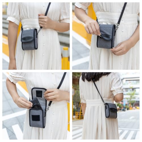 Compact Digital Camera Case Bag for Kodak FZ55 FZ45 SNAPIC A1 EKTAR H35N TG-7 TG-6 TG-5 TG-4 RX100VII RX100VI ZV-1 ZV-1II ZS99 GR III GR IV III GRIIIx G7XIII TS30 TZ99 XF10 with Belt Loop & Strap