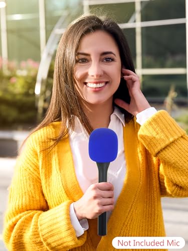 YOUSHARES Handheld Adaptor with Foam Cover, Compatible with Rode and DJI Wireless Microphones for Interviews (Blue Foam) - color: Blue Foam